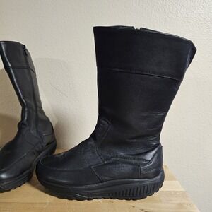 Sketcher's Shape Ups Faux Leather Women's Boots Size 6.5 Black